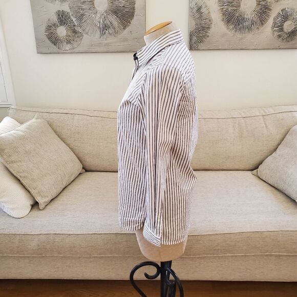 Lafayette 148 New York Helen Striped Blouse sz XS - Picture 6 of 13